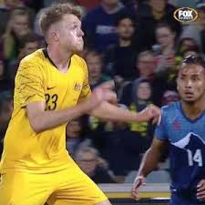 Harry souttar of australia heads in from a corner kick. Harry Souttar Goal On His International Debut Australia Vs Nepal Troll Football