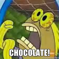 This is a quote from chocolate with nuts. spongebob tells patrick to flatter the next customer to make him feel better so he would buy their chocolate bars. Chocolate Guy Off Spongebob Squarepants Never Gets Old Spongebob Spongebob Chocolate Chocolate Meme