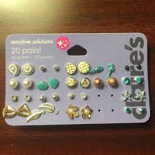 Pack Of 18 Earrings Safe For Sensitive Ears Never Worn Any Of The Ones On The Package Th Morganite Earrings Studs Diamond Shape Earrings Claires Ear Piercing