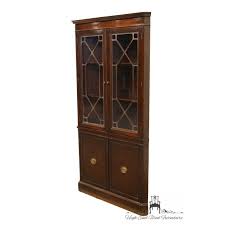 Carrocel custom flamed mahogany dining table with duncan phyfe style pedestals. 1940s Antique Duncan Phyfe Corner China Cabinet Chairish Corner China Cabinet China Cabinet Dining Room Corner