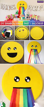 Diy Rainbow Throw Up Emoji Decoration Emoji Birthday Party Emoji Party Decorations Emoji Party