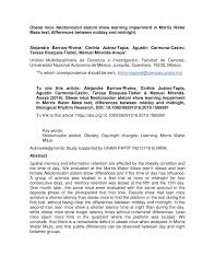 Aquiahuatl barrios josé armando 71. Pdf Obese Mice Neotomodon Alstoni Show Learning Impairment In Morris Water Maze Test Differences Between Midday And Midnight