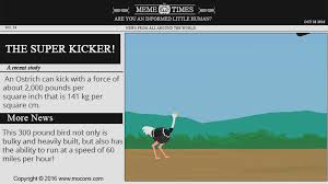 When threatened or attempting to outrun a predator, the ostrich is capable of reaching even greater speeds. How Hard Can An Ostrich Kick Meme Times Mocomi Kids