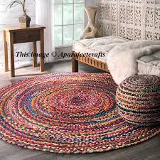Rug Braided Round Rug Meditation Mat Mandala Rug Bohemian Decor Colourful Area Rug Home Decor Rug Floor Rug Circ Braided Rag Rugs Rag Rug Colorful Area Rug