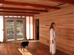 The Master Bedroom Is Lined With Shiplap Cedar Siding And Tongue And Groove Cedar Ceiling As An Island Surro Cedar Walls Cedar Paneling Cedar Tongue And Groove