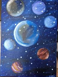 Space Painting Yagli Boya Uzay Tablosu Painting Tuval Sanati Sanat