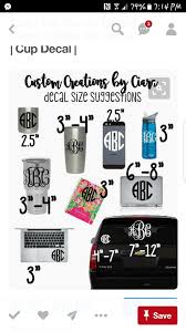 Decal Sizes Placement Monogram Decal Yeti Yeti Monogram Custom Monogram Decal