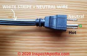 Under nec2008 400.22(f), you could have grooves, white the wire could feed an outlet or a switch. Electrical Wall Plug Wire Connections White Black Ground Wire Identification Ribbed Vs Smooth Zip Cord Wire Identification