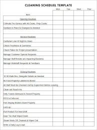 Cleaning Schedule Template Free Cleaning Schedule Templates Cleaning Checklist Template Checklist Template