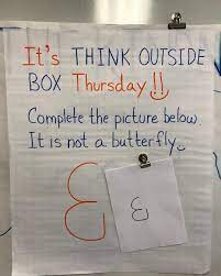 Selebrate You On Instagram It S Think Outside The Box Thursday Complete The Picture One Thing Is F Thinking Outside The Box Classroom Community Teaching