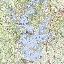 North Carolina Lake Norman Nautical Chart Decor