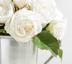 Maybe you would like to learn more about one of these? Faux Composed Roses In Silver Vase Artificial Flowers Pottery Barn