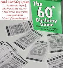 We chatted with party experts about the best ways to virtually celebrate another trip around the sun. The 60th Birthday Game A Fun Gift Or Present Specially For People Turning Sixty Also Works As An Amusing Little 60th Party Quiz Game Idea Or Icebreaker By 60thbirthdaygame Com Shop Online