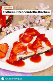 Das mehl mit backpulver und kakaopulver mischen und über. Erdbeer Stracciatella Kuchen Low Carb Frucht Schokolade