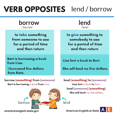 Verb Opposites Lend Borrow Learnenglish Englisch Lernen Lernen Englisch