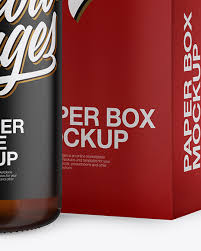 Download 50ml Amber Glass Dropper Bottle W Box In Bottle Mockups On Yellow Images Object Mockups PSD Mockup Templates
