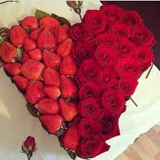 Flowers Strawberries Red Girly Love Flowers For Girlfriend Flowers Red Roses
