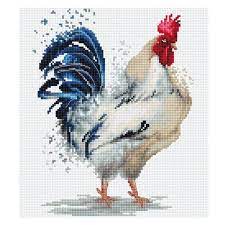 Cross Stitch Kit Rooster Luca S Diy Unprinted Canvas In 2021 Rooster Cross Stitch Cross Stitch Cross Stitch Animals