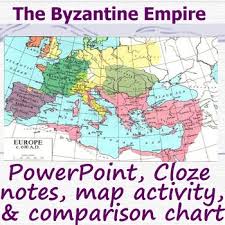 Byzantine Empire Powerpoint Cloze Notes Sheet Chart Map