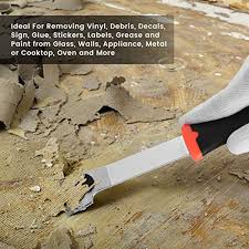Use a wet sponge to wipe away some of the adhesive and to wear down some of the sticker. Razor Blade Scraper 2 Pcs Razor Scraper Tool For Removing Label Registration Sticker Tint Grease From Windshield Appliance Glass Extra 20 Metal And 10 Plastic Blades Pricepulse