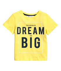 T Shirt With Printed Design Yellow Kids H M Us Yellow T Shirt Clothes Design Shirts