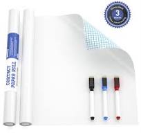Nicpro White Contact Paper,Self-Adhesive Dry Erase Paper Film Whiteboard  Sticker Wall Decal Large 17.7" X 78.7" with 3 Color Water-Based Pens for  Home ...