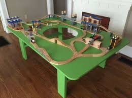 How To Build A Train Table With Hole In Center Finished In Hours Kids Train Table Train Table Toy Train Table