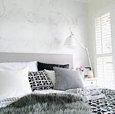 We Love That The Stylist Splash Used Our Marble Wallpaper To Renovate Her Bedroom Bedroom Makeover Budget Bedroom Makeover Bedroom Decor