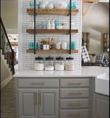 Shanty To Chic Sherwin Williams Dorian Gray Cabinets Kitchen Renovation Kitchen Remodel Small Home Kitchens