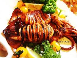Inihaw Na Pusit Oven Grilled Squid With Stuffed Grilled Squid Squid Recipes Pusit Recipe