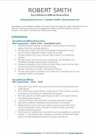 I was a crew trainer at mcdonald's for a good portion of my time there. Surveillance Officer Resume Samples Qwikresume
