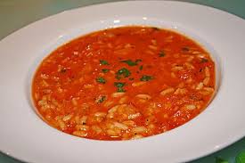 Leichte Tomatensuppe Mit Reis Rezept Mit Bildern Tomatensuppe Mit Reis Tomaten Suppe Tomatensuppe