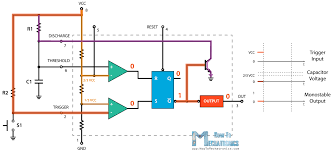 555 Timer Ic Working Principle Block Diagram Circuit Schematics