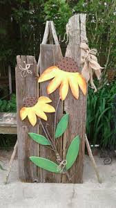 Rustic Door Modern Design Wooden Flowers Spring Wood Crafts Wood Yard Art