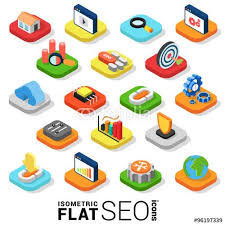 Flat 3d Isometric Vector Seo Search Engine Optimization Icon Stock Image And Royalty Free Vector Files On Fotolia Com Pic 96197339