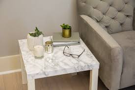 This Is A Super Easy Do It Yourself Project Turn The Iconic Ikea Lack Side Table Into A Classic Marbl Diy Side Table Ikea Lack Coffee Table Marble Side Tables