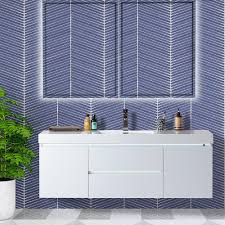 led lighted 60 inch single sink wall