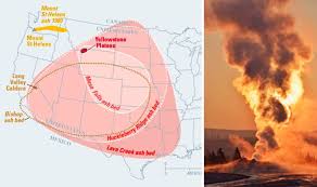 Caldera map shows usa covered in volcanic ash after eruption. Yellowstone Volcano Eruption Millions Trapped In Kill Zone Science News Express Co Uk