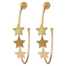 Fashion, clothing, accessories, jewelry, shoes, boots & booties Sheila Fajl 18k Yellow Gold Plate Silvina Star Hoop Earrings Bailey S Fine Jewelry