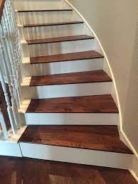 Birch Color Coffee Installed On Staircase With White Risers Luxury Vinyl Plank Flooring Home Decor Luxury Vinyl Plank