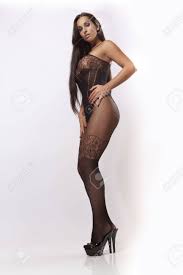 Sexy Lingerie Girl With Big Breasts Black Heels Stock Photo, Picture and  Royalty Free Image. Image 15210187.