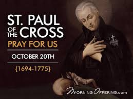 St Paul Of The Cross Pray For Us He Found The Order Congregation Of The Passion Or The Passionists Memorial Oc Catholic Catholic Company Catholic Saints