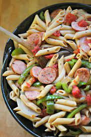 Here S A Quick And Easy Recipe For A Summer Night With Fresh Bell Peppers Kielbasa And Whole Grain Pa Stuffed Peppers Kielbasa Recipes Kilbasa Sausage Recipes