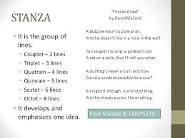 What is 4 stanzas in a poem. Elements Of Poetry Prepared By Miss Jenny Lou C Sasoy Faculty Ue Caloocan Ehsd Ppt Download