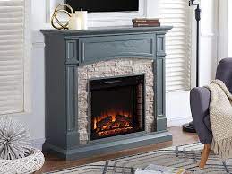 Review of best electric fire places. Seneca Electric Fireplace Media Cabinet In Grey Electric Fireplaces Direct