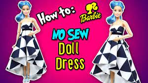 How To Make No Sew Doll Dress Gown Diy Barbie Clothes Making Kids Diy Barbie Clothes Doll Dress Barbie Clothes