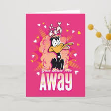 Daffy Duck You Blow Me Away Holiday Card Zazzle Com Holiday Design Card Holiday Postcards Holiday Cards