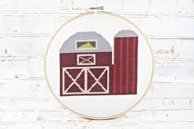Lucie heaton cross stitch designs. Farm Red Barn Silo Cross Stitch Pattern Farmhouse Wall Art Etsy