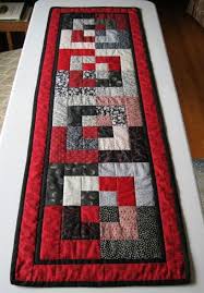 Bento Box Table Runner Red Black White Quilted Table Runners Patchwork Table Runner Table Runner Pattern