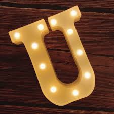 Mumuxi Led Marquee Letter Lights 26 Alphabet Light Up Marquee Number Letters Sign For Wedding Birthday Party Battery Powered Christmas Lamp Night Light Home Bar Decoration U